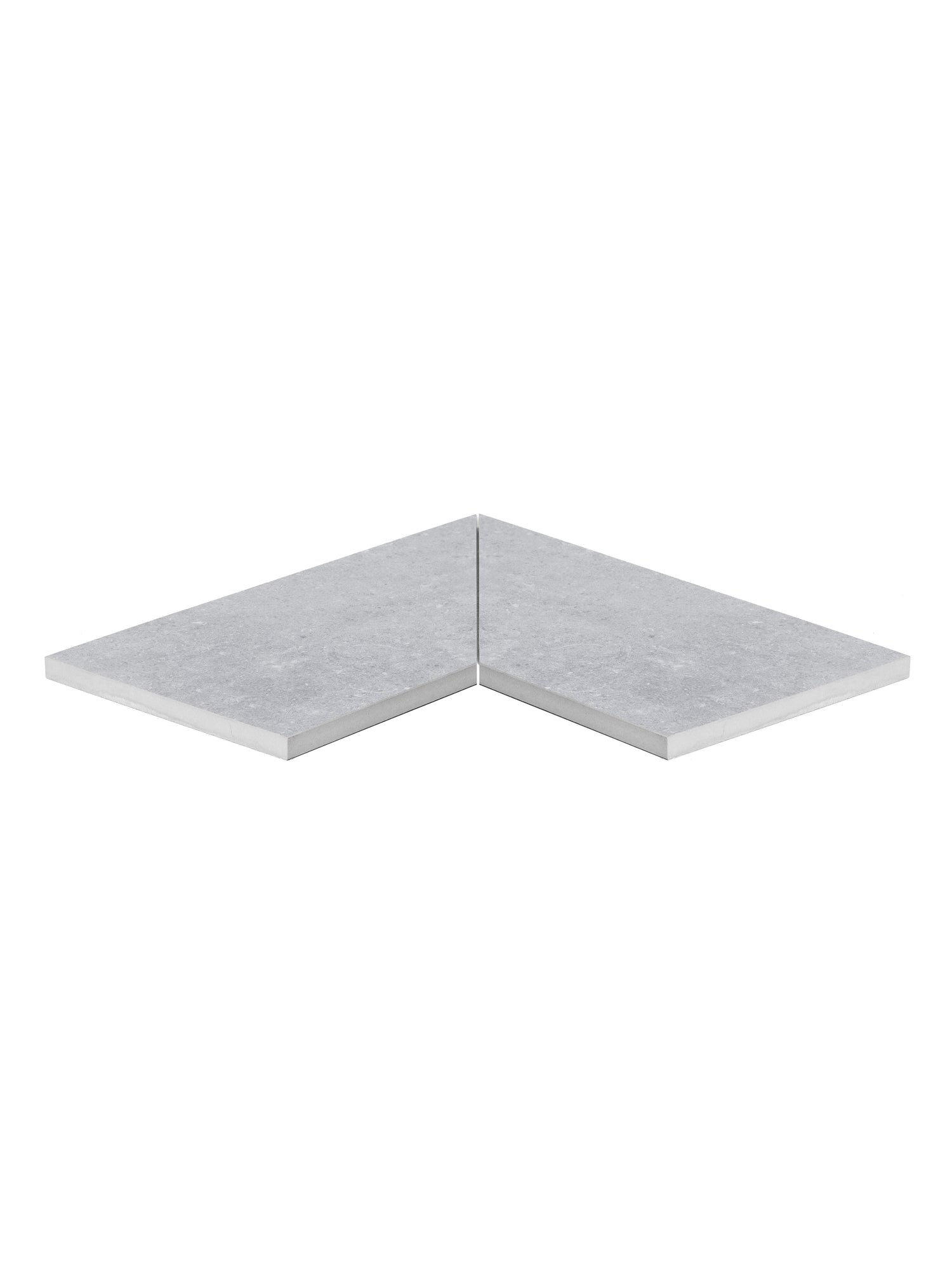 Afboording binnenhoek uit 2 stukken 60x30 cm recht met 2 vellingkanten
