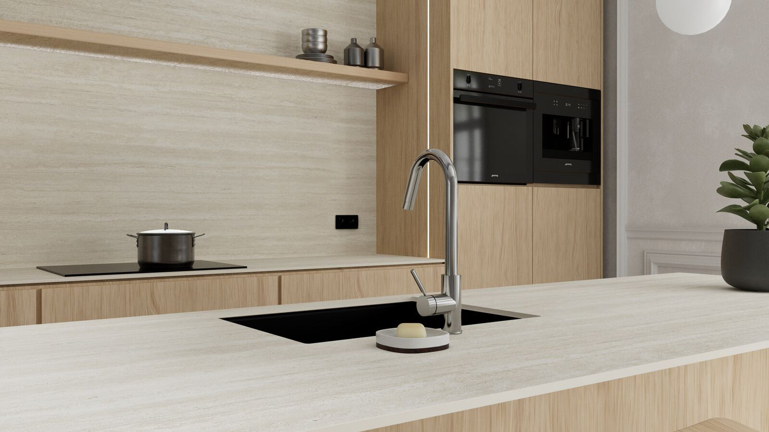 Travertino Bianco Bush Hammered - 12+ mm