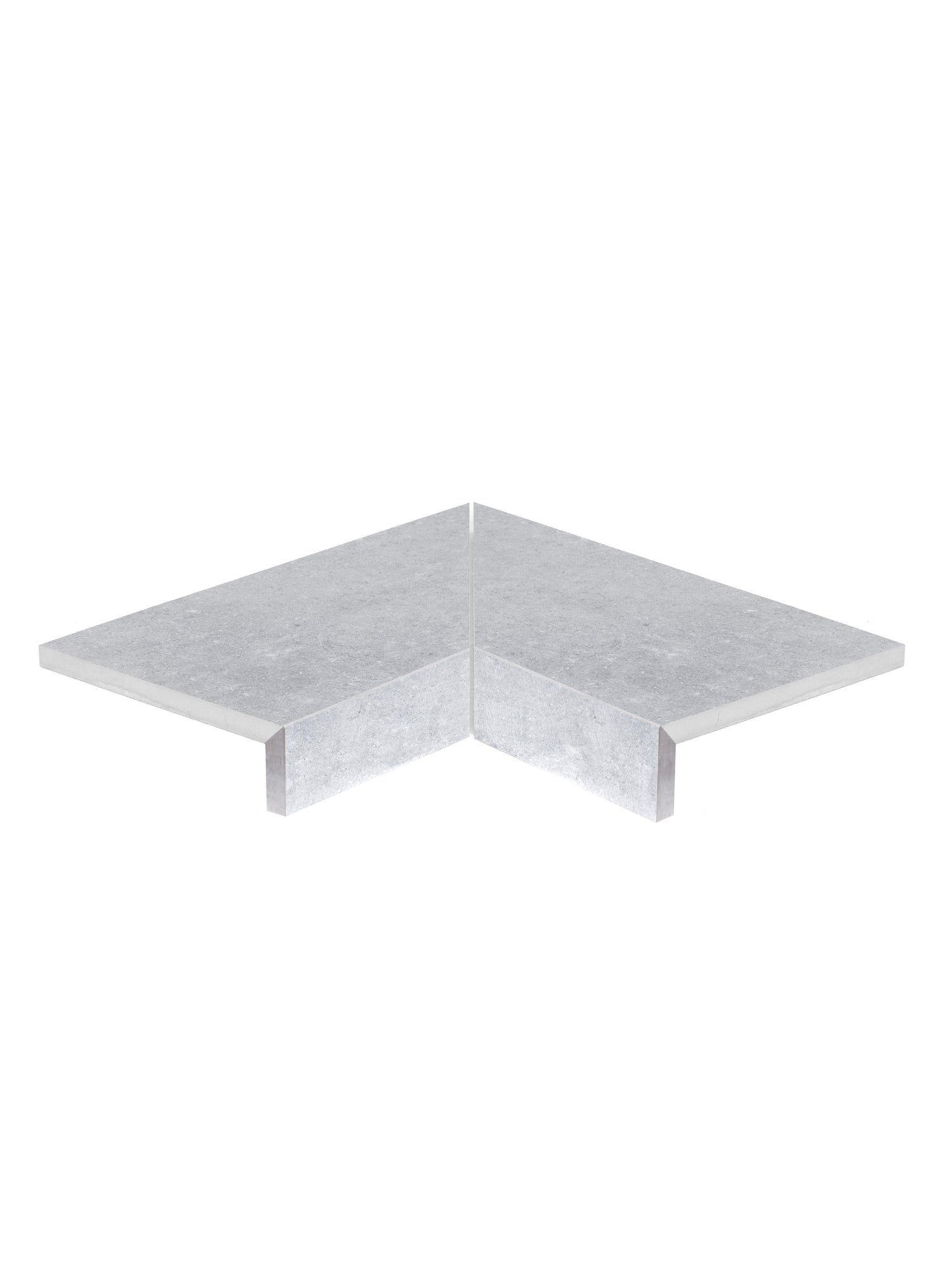 Afboording binnenhoek uit 2 stukken 100x50 cm doublure in verstek 4-10 cm