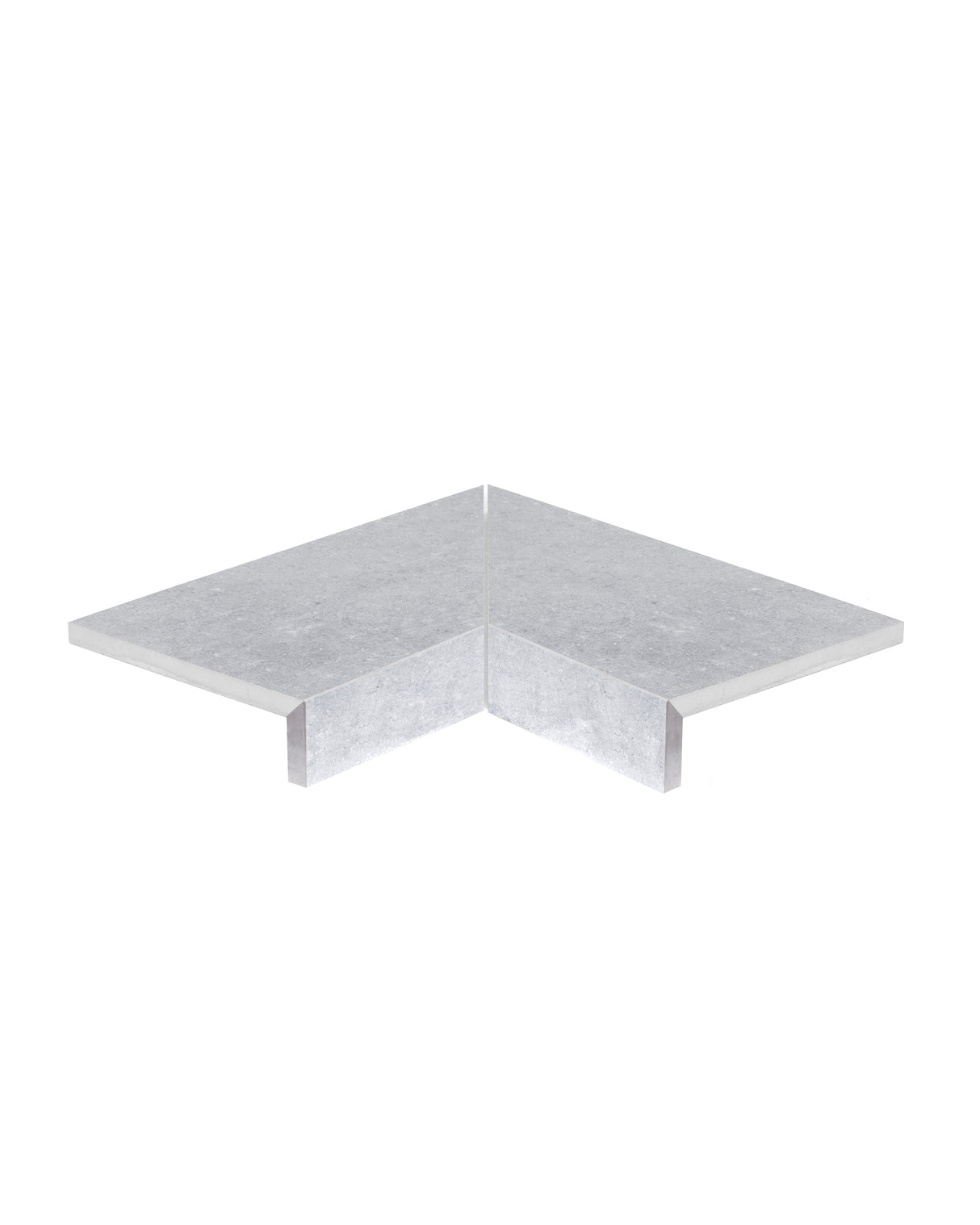 Afboording binnenhoek uit 2 stukken 60x30 cm doublure in verstek 4-10 cm
