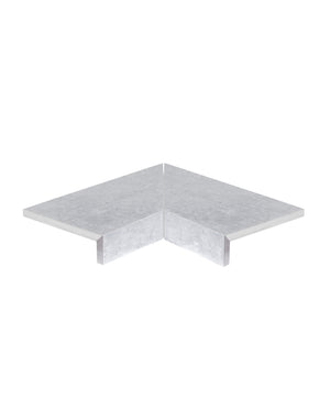 Afboording binnenhoek uit 2 stukken 60x30 cm doublure in verstek 4-10 cm