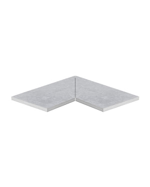 Afboording binnenhoek uit 2 stukken 100x50 cm recht met 2 vellingkanten